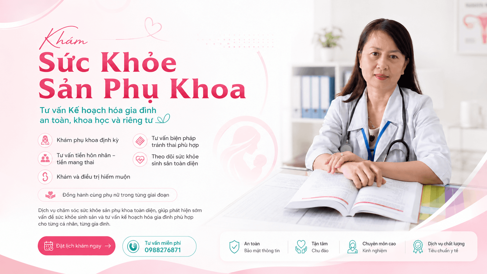 Phòng khám Sản phụ khoa Đoàn Thị Hiền - Giao diện chính